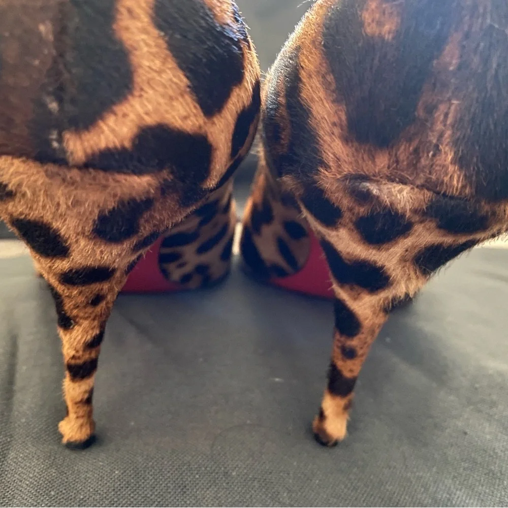 Christian Louboutin Piou Piou Leopard Calf Hair Heels - Picture 2 of 12